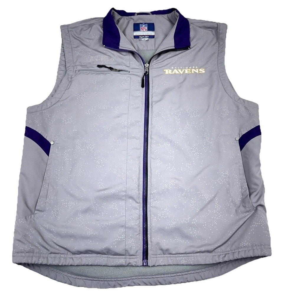 Baltimore Ravens Vest Jacket Men Large Softshell Fleece lined Sideline Adult